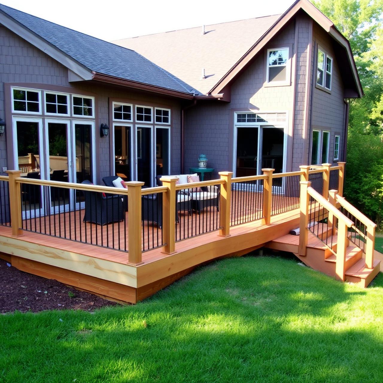 Cedar backyard deck