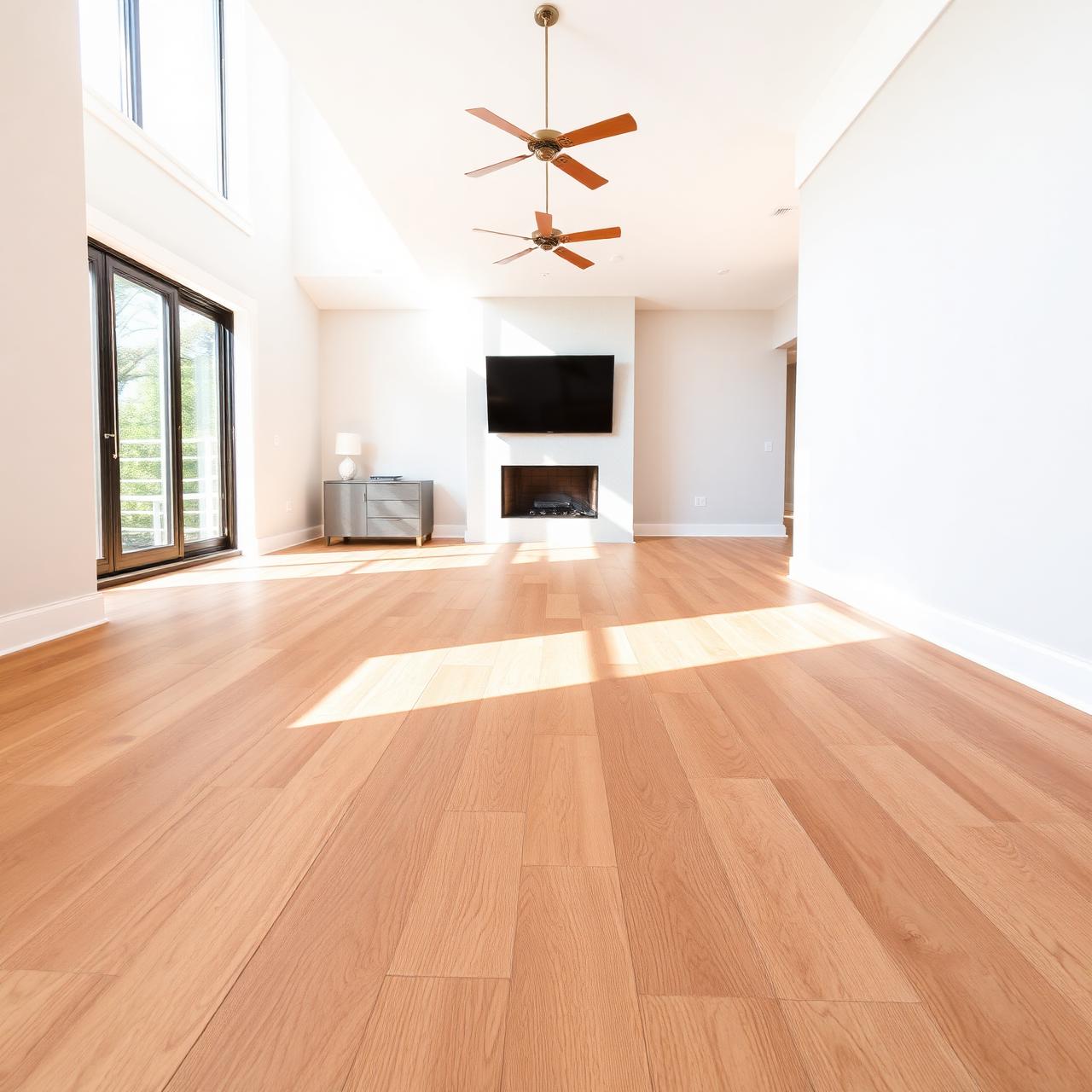 Luxury vinyl plank flooring in an open living area